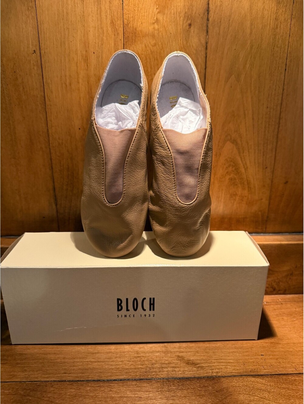 New Bloch Tan Leather Jazz Shoes Kid's Size 11.5
